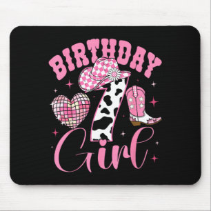 Happy 7th Birthday Girl Outfit Rodeo Western Cowgi Mouse Mat