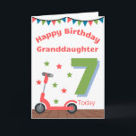 Happy 7th Birthday Granddaughter Card<br><div class="desc">A cute birthday card for your Granddaughter - especially if she likes scooters!</div>