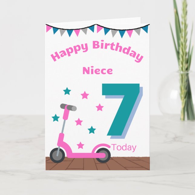Happy 7th Birthday Niece Card (Front)