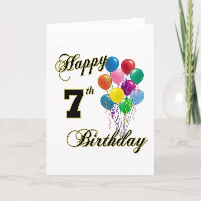 Happy 7th Birthday Post Cards and Birthday Cards (Front)