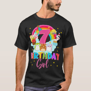 Happy 7Th Birthday Squish Squad Mallow Girls Kids  T-Shirt