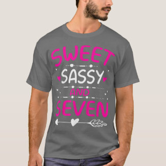 Happy 7th Birthday Sweet Sassy and Seven Girls 7 Y T-Shirt