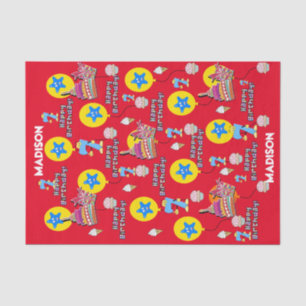 Happy 7th Birthday Tissue Paper #7 Red