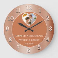Happy 7th Copper Wedding Anniversary Heart Photo