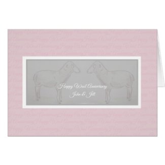 Happy 7th Wool Anniversary sheep card