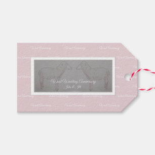 Happy 7th Wool Heart Anniversary Gift Tag
