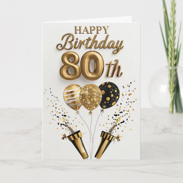 Happy 80th Birthday Card (Front)