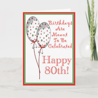 Happy 80th Birthday Card