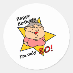 Happy 80th Birthday Classic Round Sticker