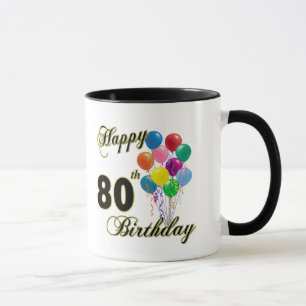 Happy 80th Birthday Gifts and Birthday Apparel Mug