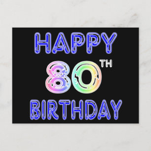 Happy 80th Birthday Gifts and Birthday Apparel Postcard