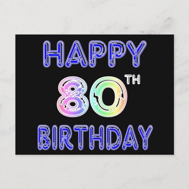 Happy 80th Birthday Gifts and Birthday Apparel Postcard (Front)