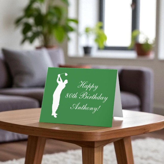 Happy 80th Birthday Golfer Sports Par  Thank You Card (Creator Uploaded)