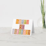 Happy 80th Birthday Greeting Card<br><div class="desc">Happy 80th birthday greeting card. Colourful Block Lettering.</div>