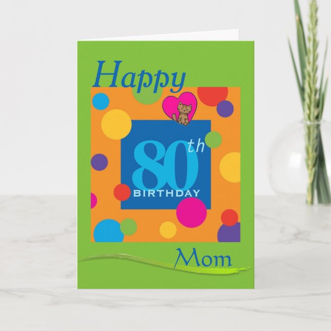 Happy 80th Birthday Mum Card (Front)