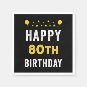 Happy 80th Birthday Octogenarian Celebration Party Napkin