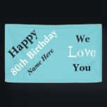 Happy 80th Birthday On Sale Banner<br><div class="desc">Happy 80th birthday banner on sale today. Change it up (edit to suit) or personalise and order as is. Apply the red promo code as seen at check out. Banners are neatly packaged for front door delivery or ship afar. Every order helps Debra's Lifelong Rescue Mission at no additional cost...</div>