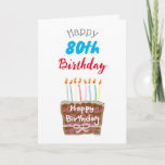 Happy 80th birthday (personalised) card<br><div class="desc">80th birthday greeting card,  it is customisable.</div>