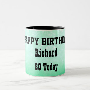 Happy 80th Birthday Personalised Two-Tone Coffee Mug