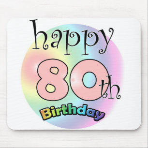 Happy 80th birthday (roze) mouse mat