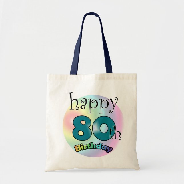 Happy 80th Birthday Tote Bag (Front)