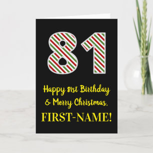 Happy 81st Birthday & Merry Christmas, Custom Name Card