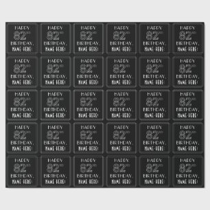 HAPPY 82ND BIRTHDAY; Art Deco Style w/ Custom Name Wrapping Paper