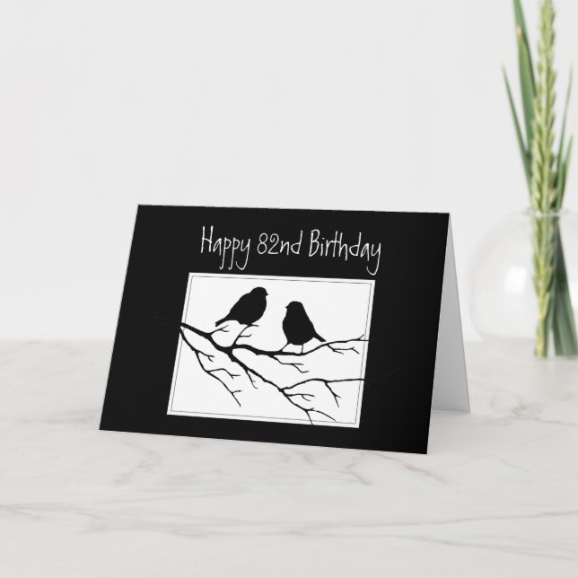 Happy  82nd, Eighty-Second, Birthday Two Birds Card (Front)