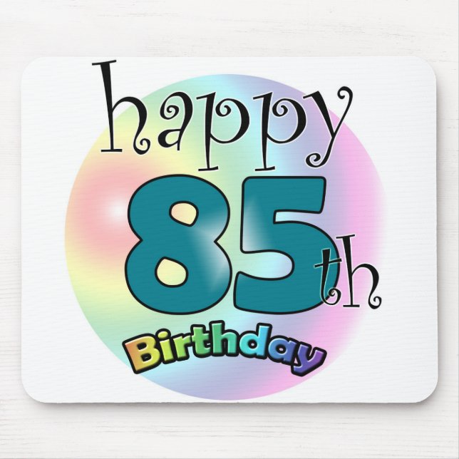 Happy 85th birthday (blauw) mouse mat (Front)