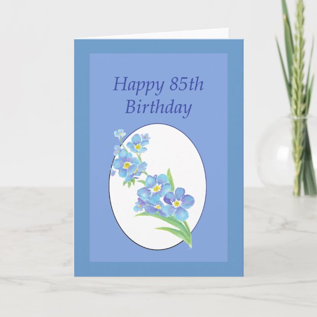 Happy 85th Birthday Forget Me Not Flower Card (Front)