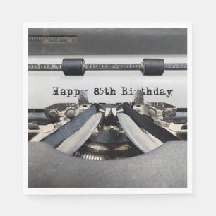 Happy 85th Birthday Retro Typewriter  Napkin