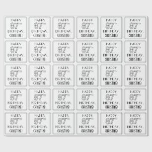 HAPPY 87TH BIRTHDAY; Art Deco Style; Custom Name Wrapping Paper