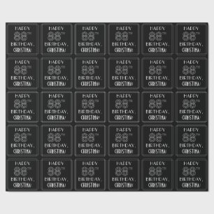 HAPPY 88TH BIRTHDAY; Art Deco Style w/ Custom Name Wrapping Paper