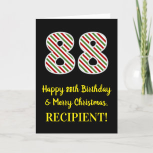 Happy 88th Birthday & Merry Christmas, Custom Name Card