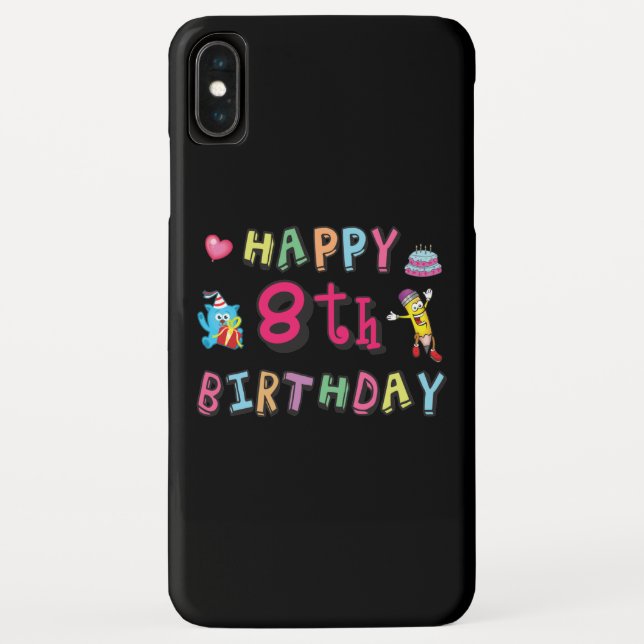 Happy 8th Birthday. 8 year b-day. Case-Mate iPhone Case (Back)