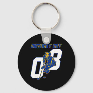 Happy 8th Birthday Boy Hockey Bison Ice Hockey The Key Ring