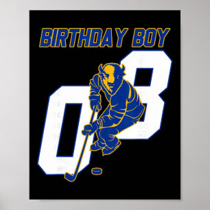 Happy 8th Birthday Boy Hockey Bison Ice Hockey The Poster