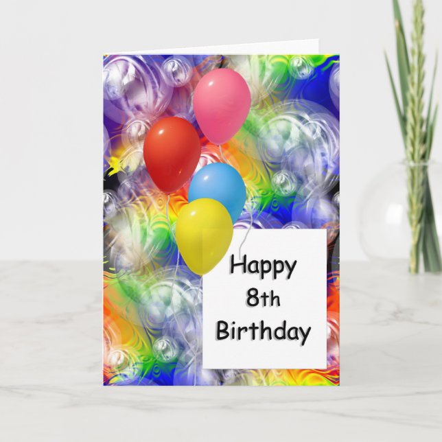 Happy 8th Birthday Card (Front)