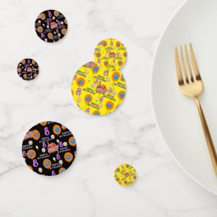 Happy 8th Birthday Confetti, #8 Yellow & Black Confetti