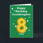 Happy 8th Birthday Granddaughter Card<br><div class="desc">A lovely 8th birthday card for your Granddaughter on her special day.</div>