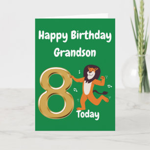 Happy 8th Birthday Grandson Card