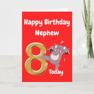 Happy 8th Birthday Nephew  Card