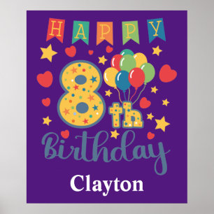 Happy 8th Birthday Poster