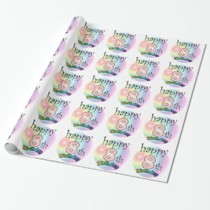 Happy 8th Birthday (roze) Wrapping Paper