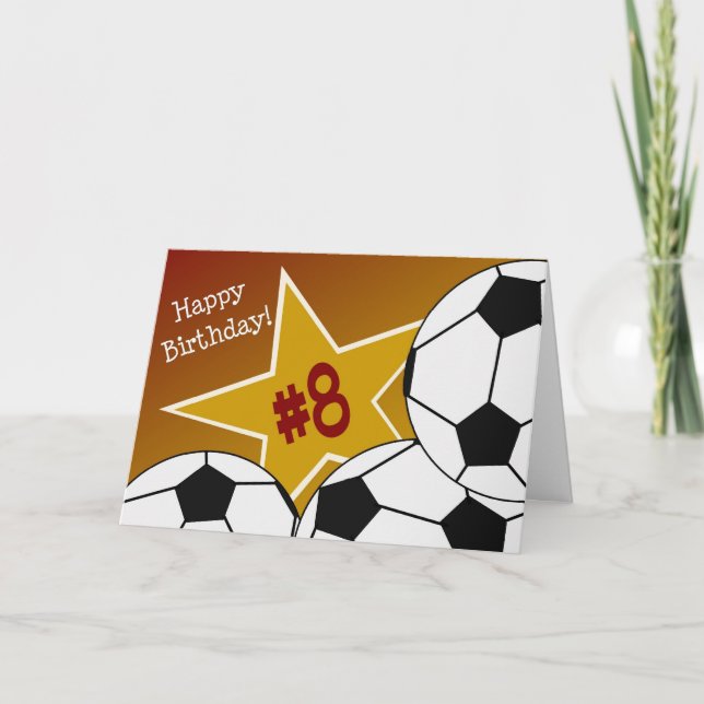 Happy 8th Birthday, Soccer Star! Card (Front)