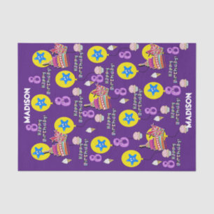 Happy 8th Birthday Tissue Paper #8 Purple