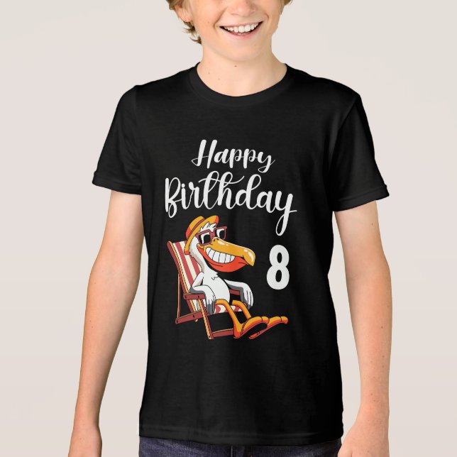happy 8th birthday  Tri-Blend shirt (Front)