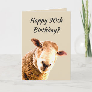 Happy  90th Birthday Funny Sheep Animal Humour Card
