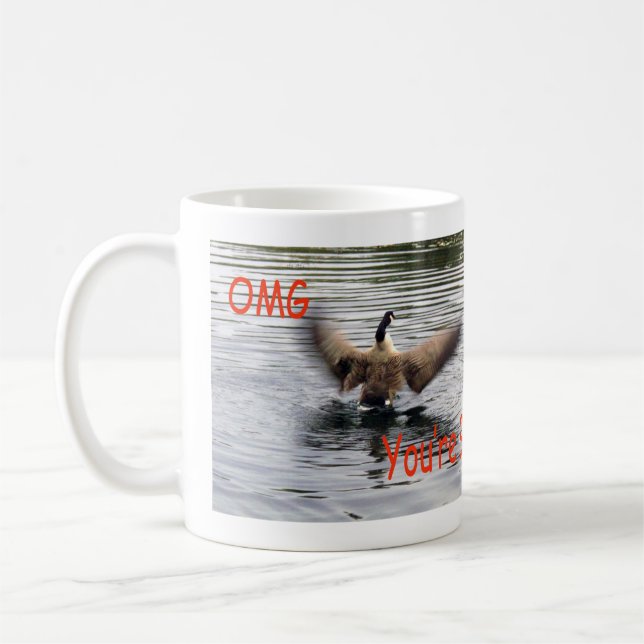 Happy 90th Birthday Goose flapping Coffee Mug (Left)