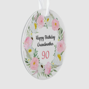 Happy 90th Birthday Grandmother Ornament